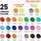 25 Colors Acrylic Paint Set, 2oz/60ml Bottles, Rich Pigmented Acrylic Paints for Artists, Beginners, Kids, Painting on Canvas Rocks Wood